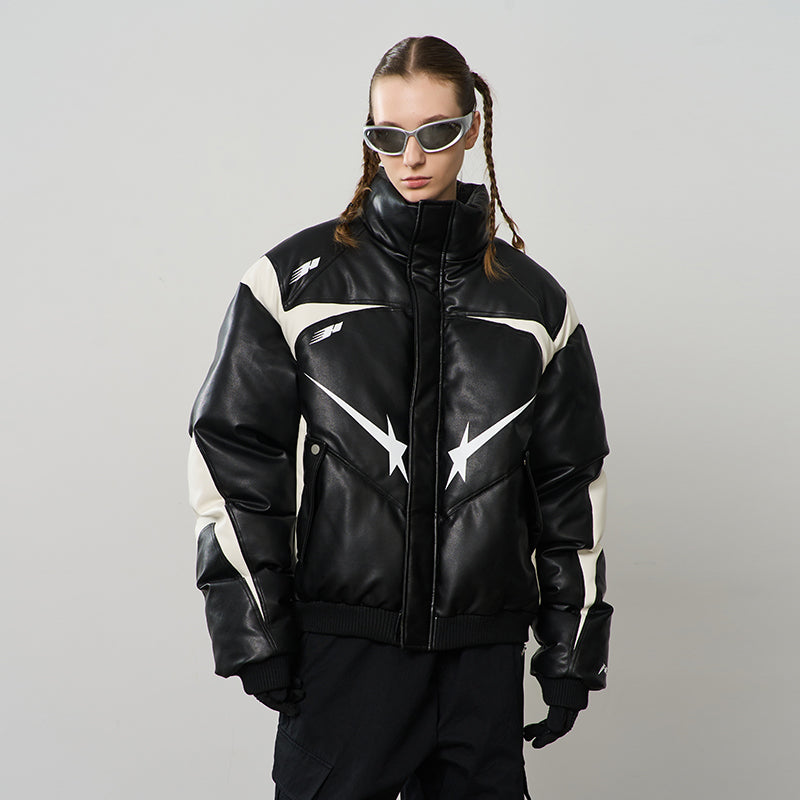 Shooting Star Leather Down Jacket