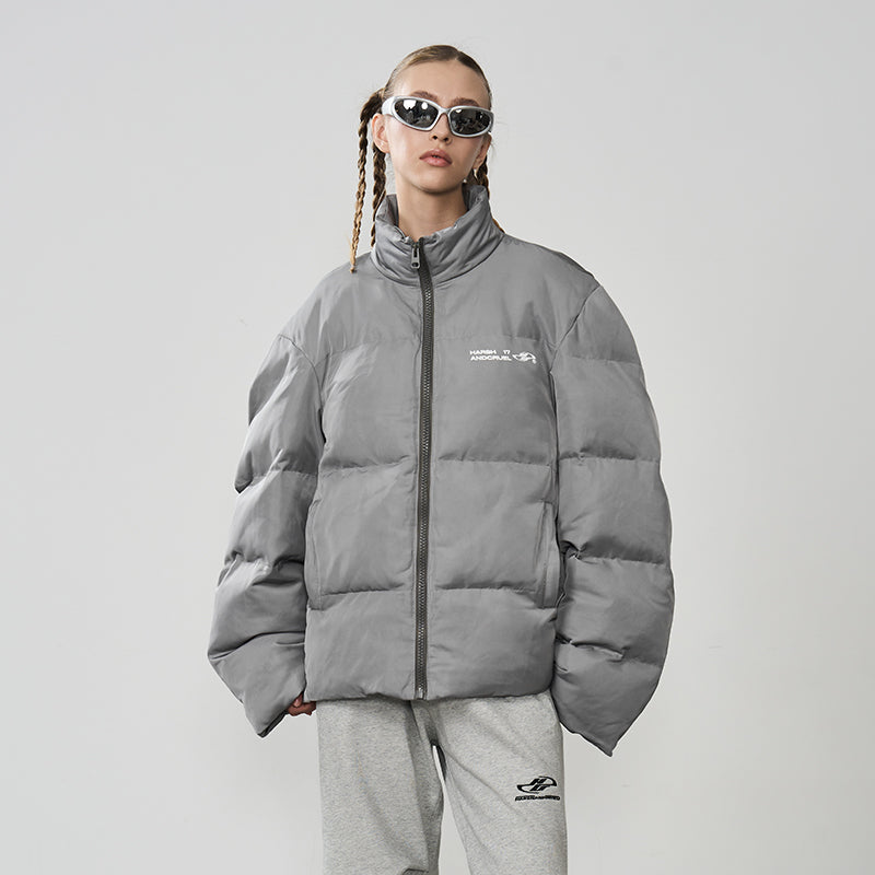 Metal Logo Oversized Down Jacket