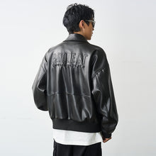 Load image into Gallery viewer, Embossed PU Leather Embroidered Jacket
