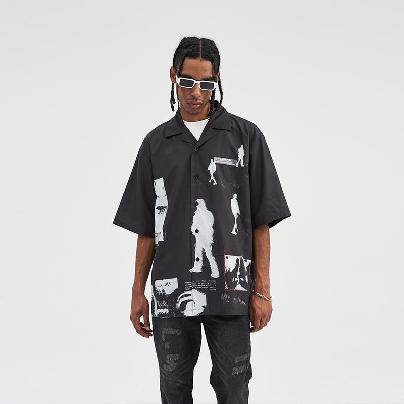Shadows Printed Cuban Shirt
