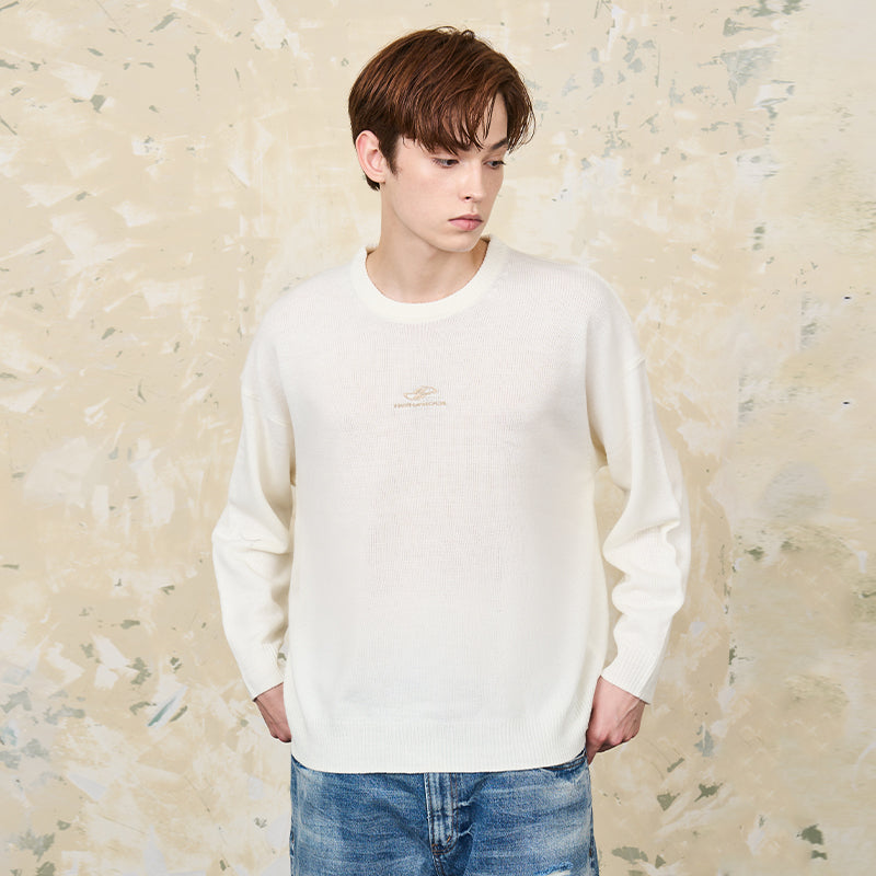 Embroidered Logo Pullover Sweater