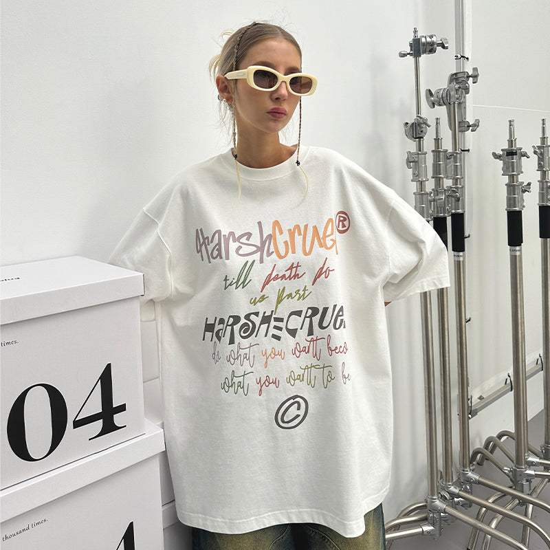 Handwritten Slogan Logo Printed Tee