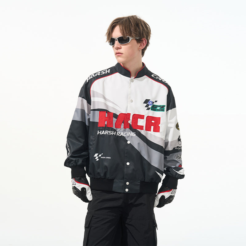 Retro Embroidered Racing Jacket – Harsh and Cruel