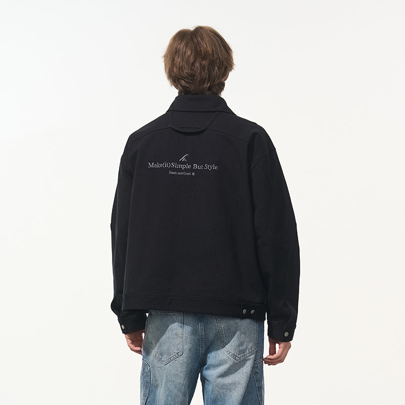 Embroidered Logo Lapel Jacket