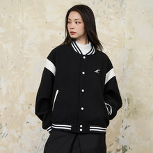 Load image into Gallery viewer, Contrast Stitching Embroidered Varsity Jacket
