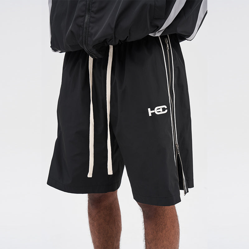 Detachable Zipper Logo Shorts