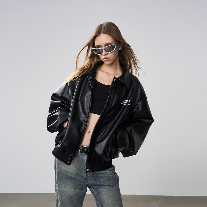 Motorcycle Loose Leather Jacket