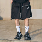 Metal Buckle Zipper Shorts