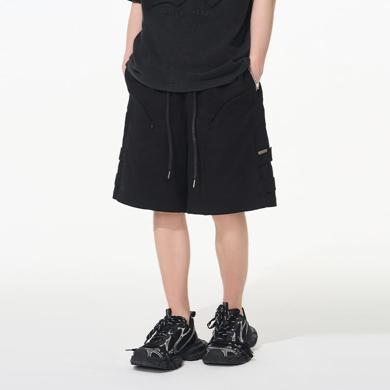 Functional Cargo Drawstring Shorts