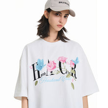 Load image into Gallery viewer, Butterfly Rose Embroidered Logo Tee
