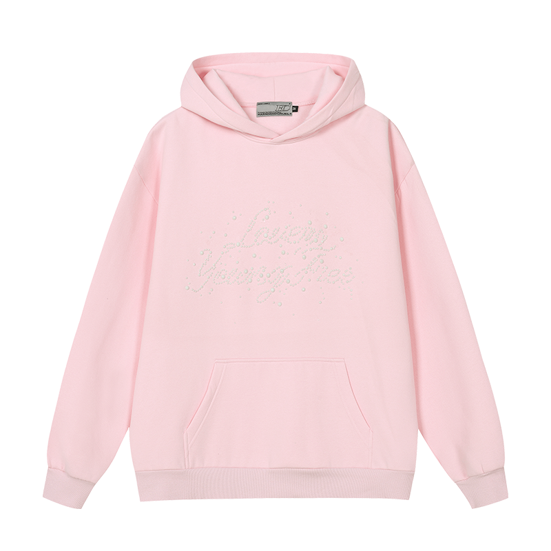 Pearl Embellished Graphic Hoodie
