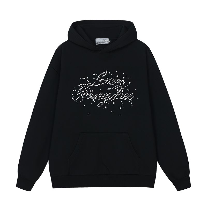 Pearl Embellished Graphic Hoodie