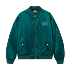 Velvet Pearl Embroidered Bomber Jacket