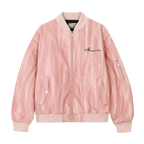 Tie-Dye PU Leather Bomber Jacket