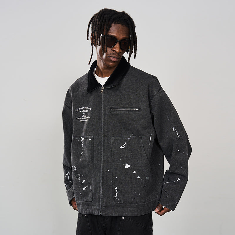 Splash Ink Embroidered Loose Jacket