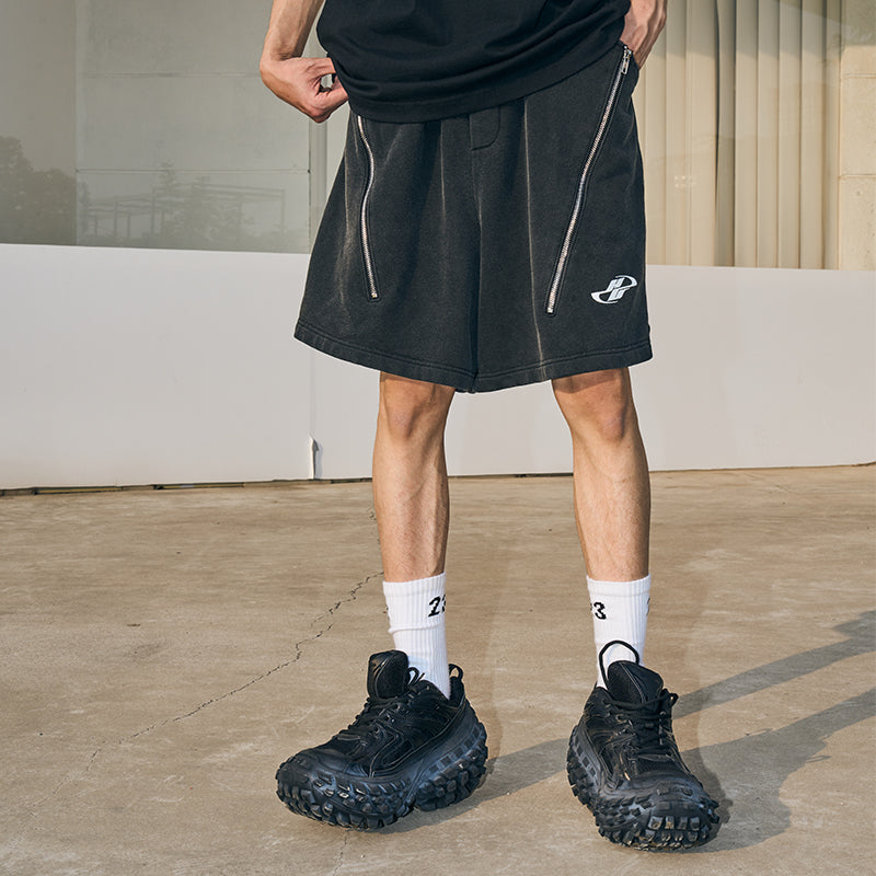 Zipper Loose Casual Shorts