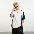 Contrast Color Stitching Logo Tee