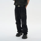 Ripped Straight Stitched Denim