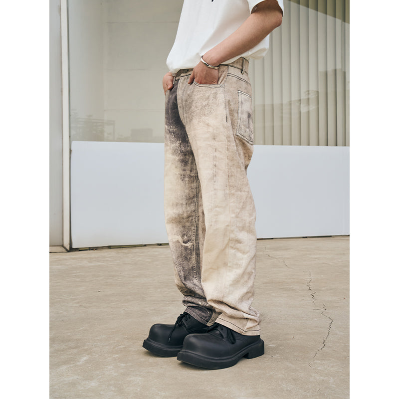 Washed Irregular Loose Denim