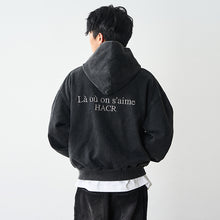 Load image into Gallery viewer, Washed Logo Zip-Up Hoodie
