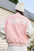 Load image into Gallery viewer, White Lace Floral Embroidered Baseball Jacket
