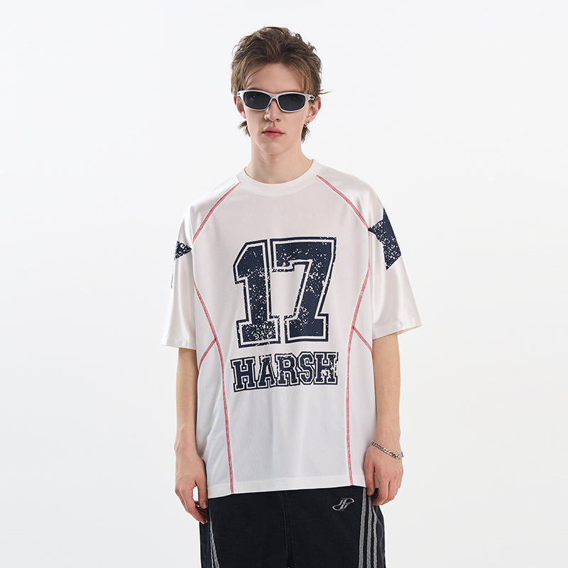 Mesh Panel Raglan Sleeve Boxing Tee