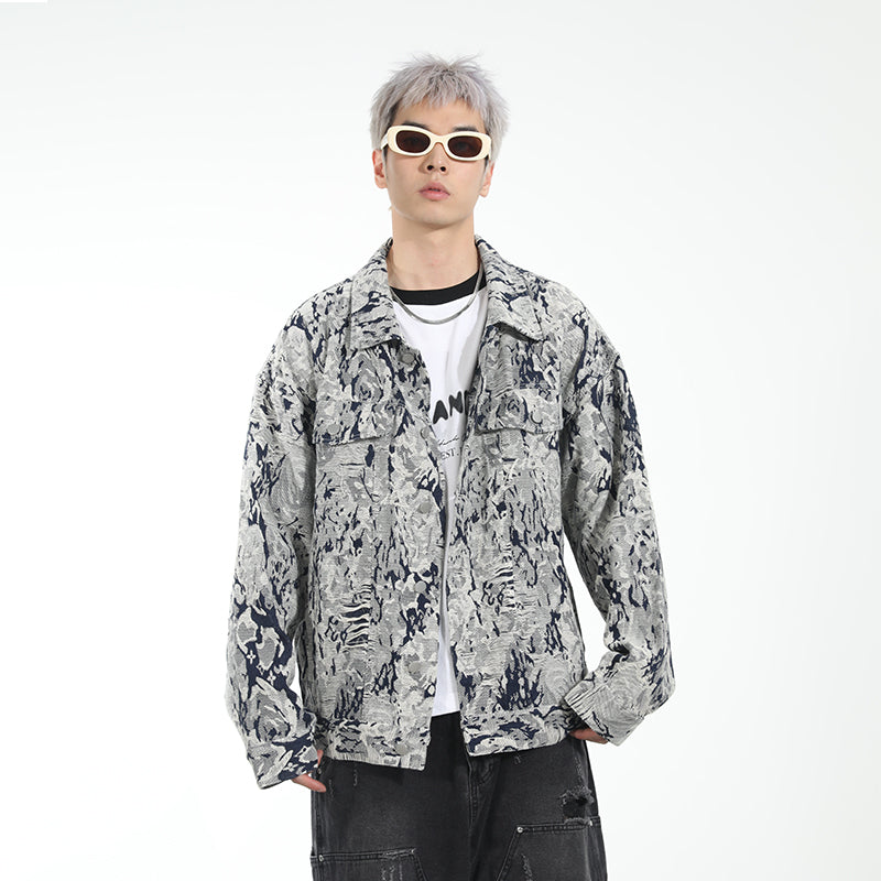 Tie Dyed Full Print Denim Jacket