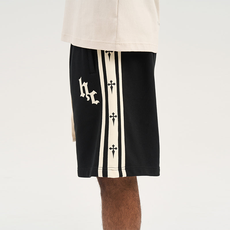 Crosses Striped Logo Shorts