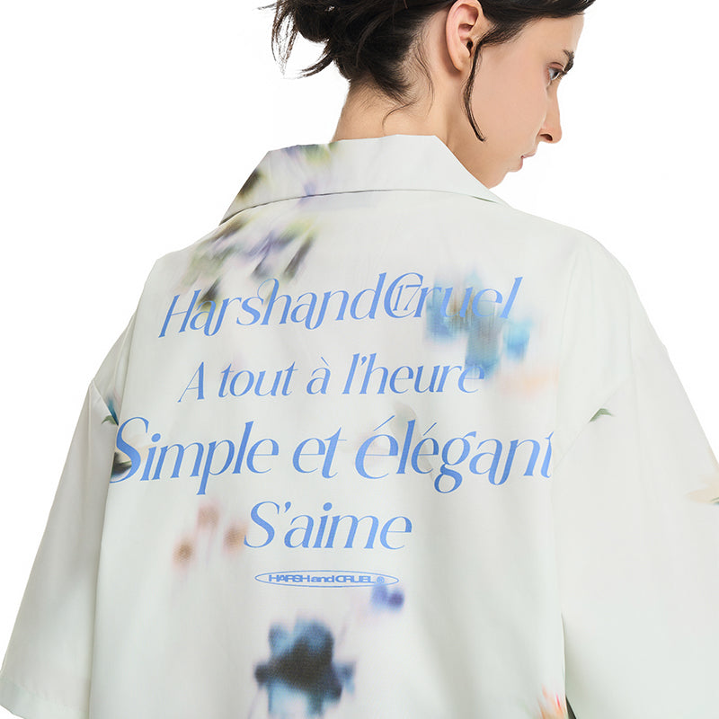 Floral Oil Painting Cuban Shirt