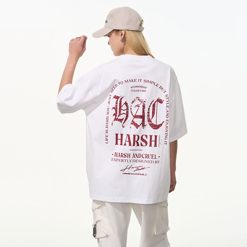 Ruined Gothic Logo Slogan Printed Tee