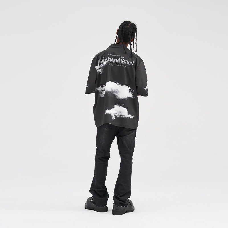 Clouds Logo Printed Cuban Shirt