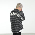 Leather Embroidered Gothic Logo Plaid L/S Shirt