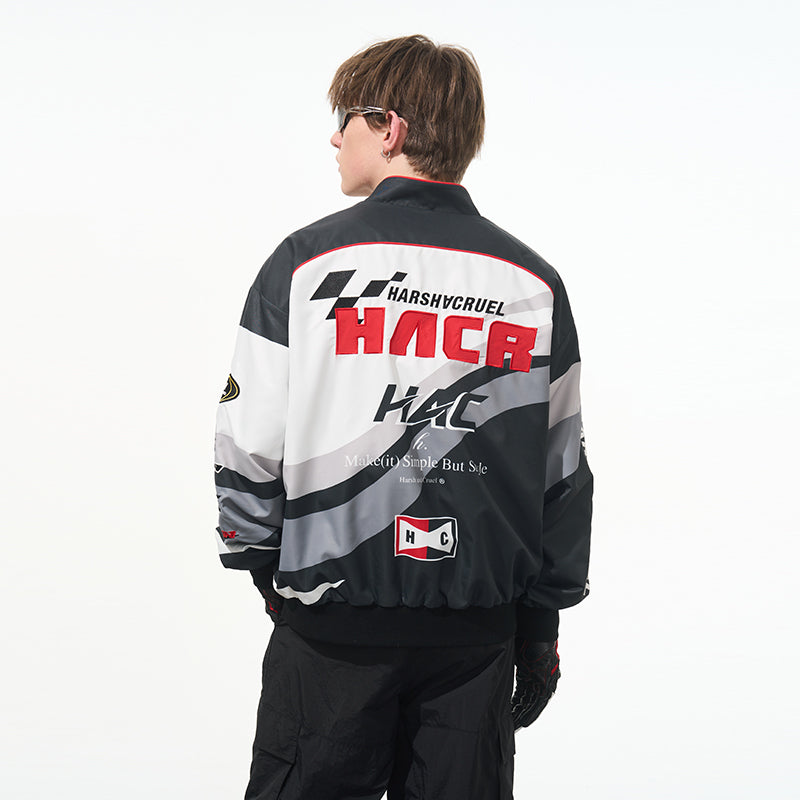 harshandcruel ストリート レトロ アメカジ ジャケット Retro Embroidered Racing Jacket – Harsh and Cruel
