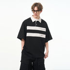 Striped Printed Logo Polo Shirt