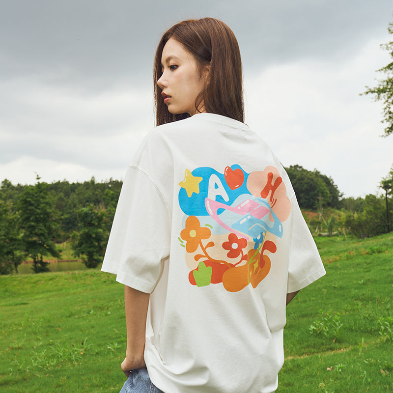 Cartoon Logo Printed Tee