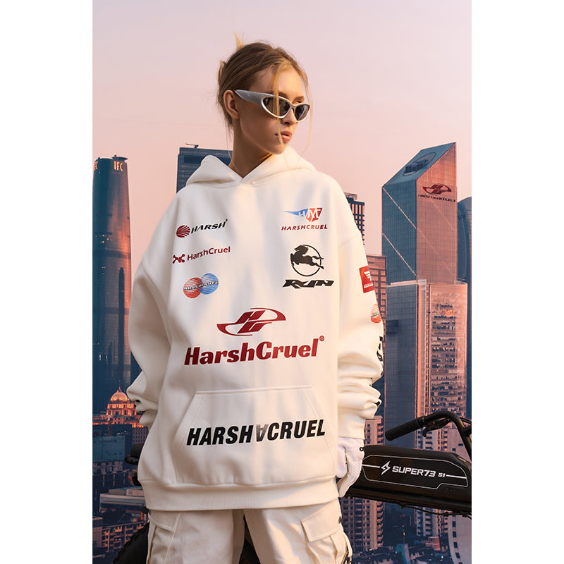 harshandcruel スポーツ カジュアル ロゴ フーディー HARSH AND CRUEL(ハーシュアンドクルーエル) パーカー・フーディ