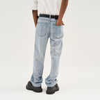 Pocket Embroidered Logo Straight Denim