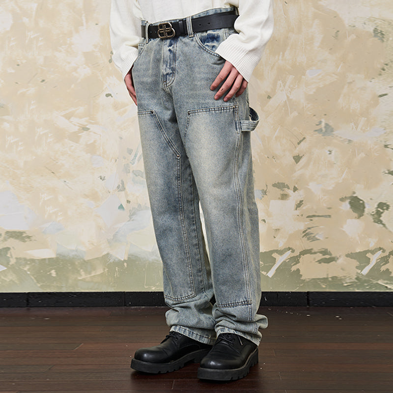 Double Knee Straight Jeans