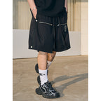Metal Buckle Zipper Shorts