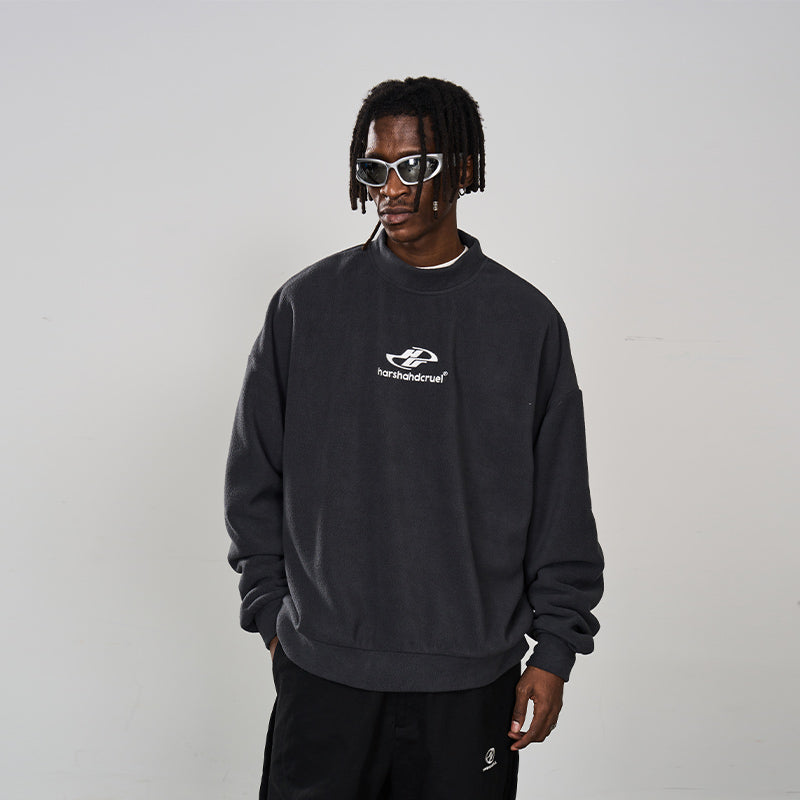 Embroidered Logo Round Neck Sweater