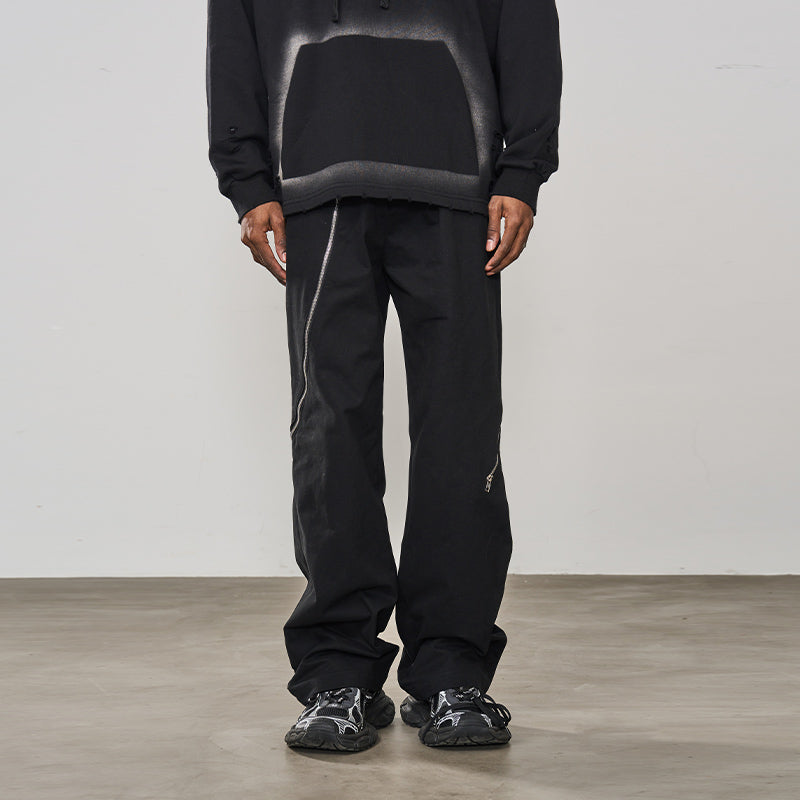Zipper Deconstructed Loose Trousers