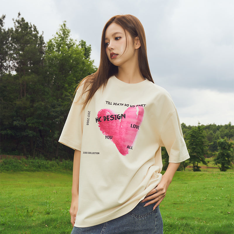 Watercolor Heart Printed Tee