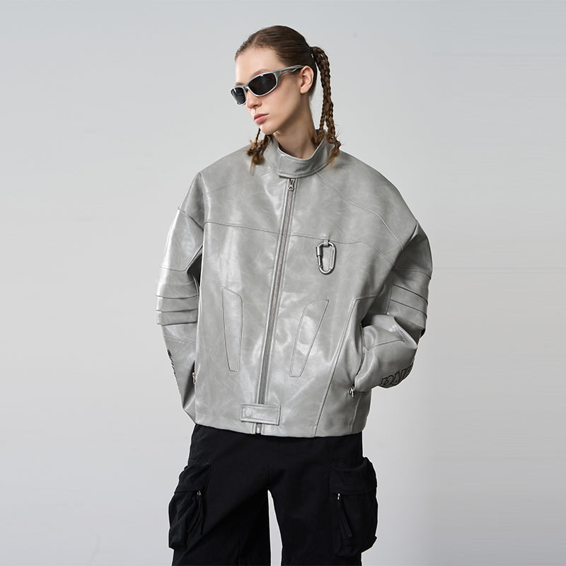 Deconstructed Patchwork Leather Jacket