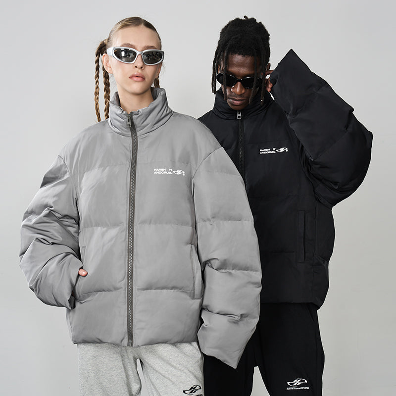 Metal Logo Oversized Down Jacket