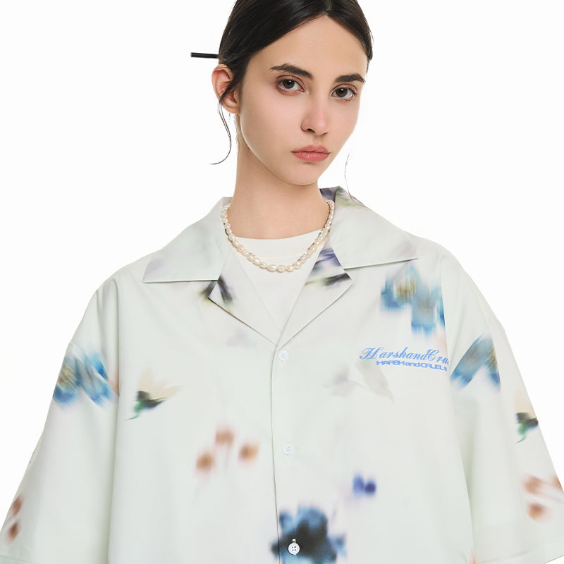 Floral Oil Painting Cuban Shirt