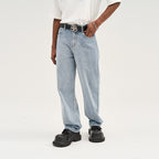 Pocket Embroidered Logo Straight Denim