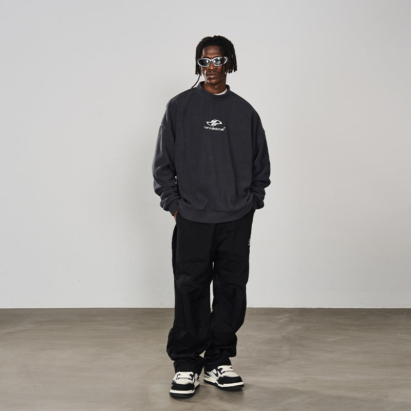 Embroidered Logo Round Neck Sweater