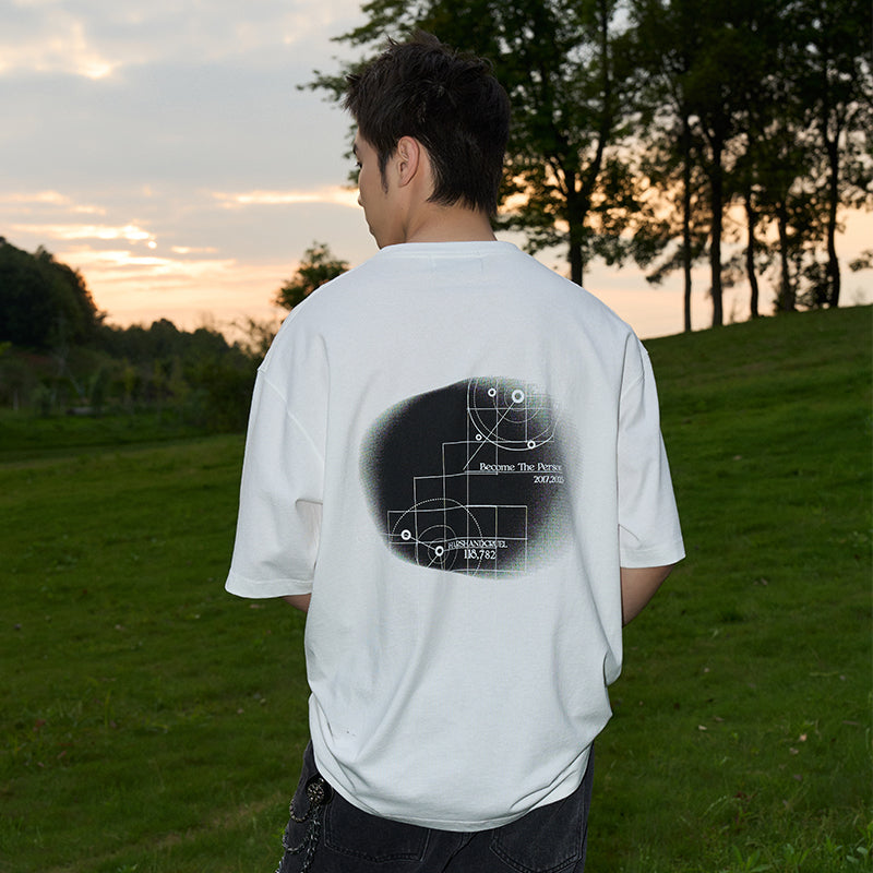 Geometric Gradient Logo Tee