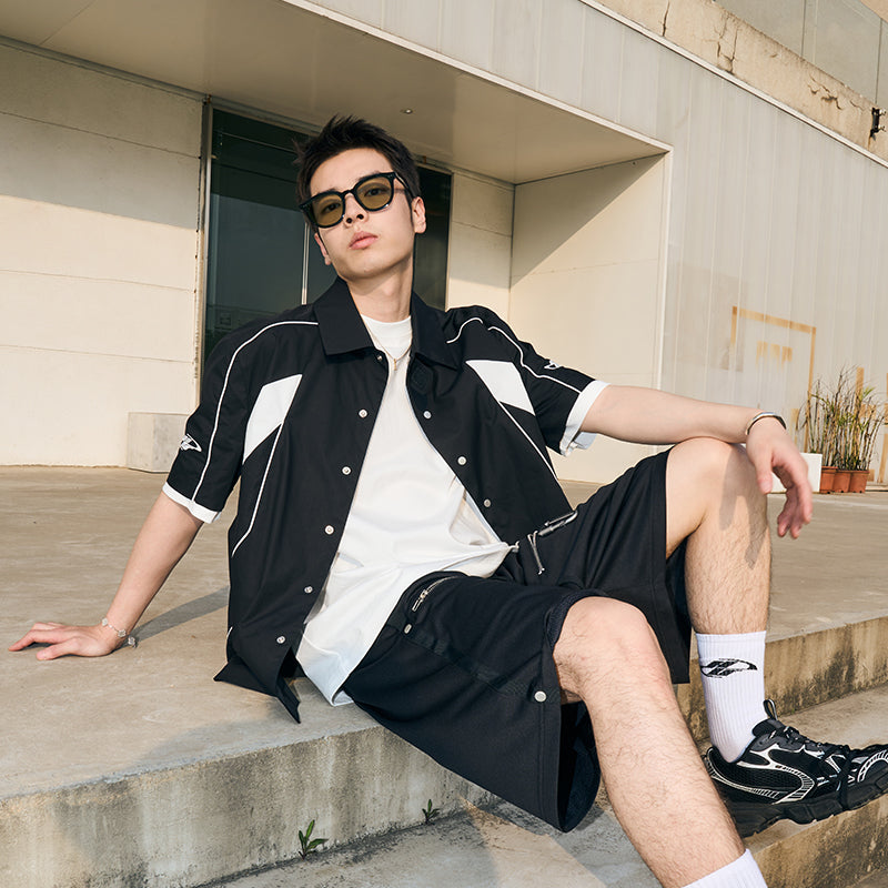 Irregular Stitched Contrast Shirt