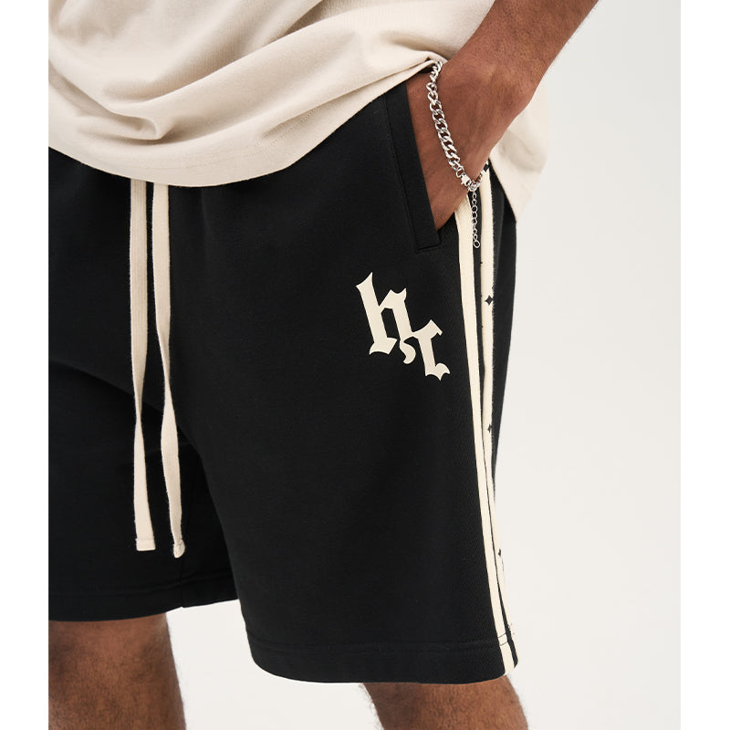 Crosses Striped Logo Shorts